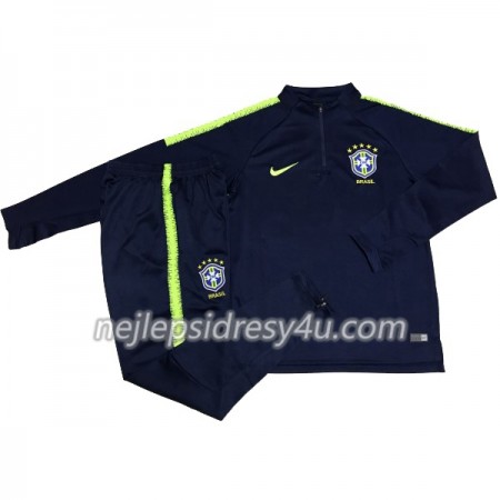 Brazílie Tréninkový Mikina Soupravy 2018 Modrá II